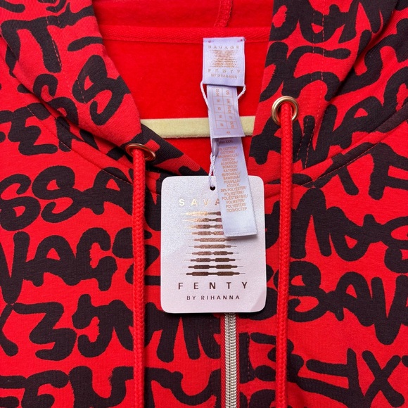 Savage X Fenty By RIHANNA HOODED ONESIE
Red Black Graphic Jumpsuit  Size 22-24 - Picture 8 of 13